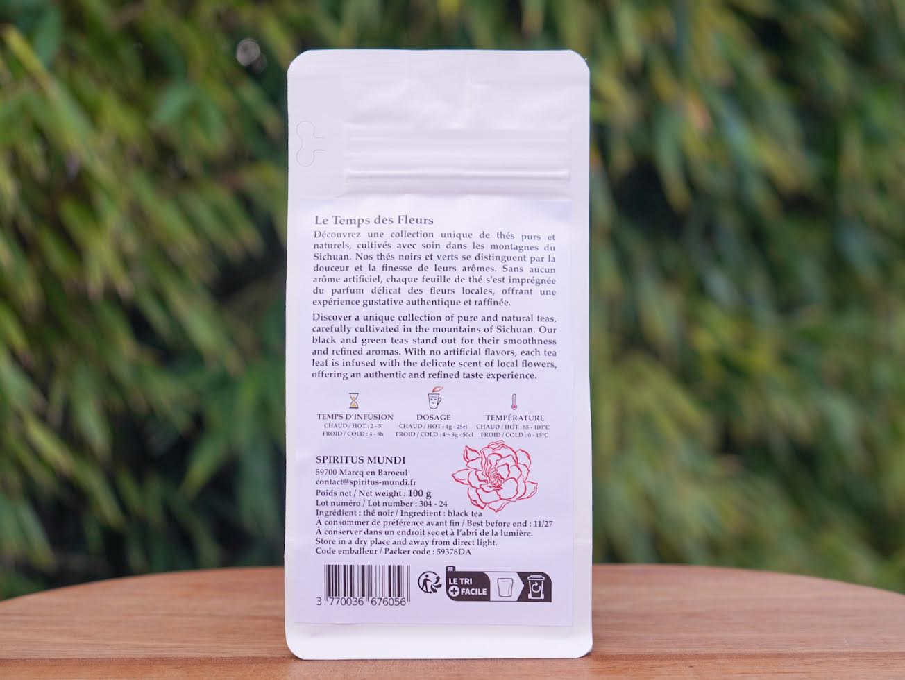 Jardin de Gardénia Thé Noir — 100g — La richesse suave du Gardénia associée à la rondeur du thé noir. Un délice gourmand.