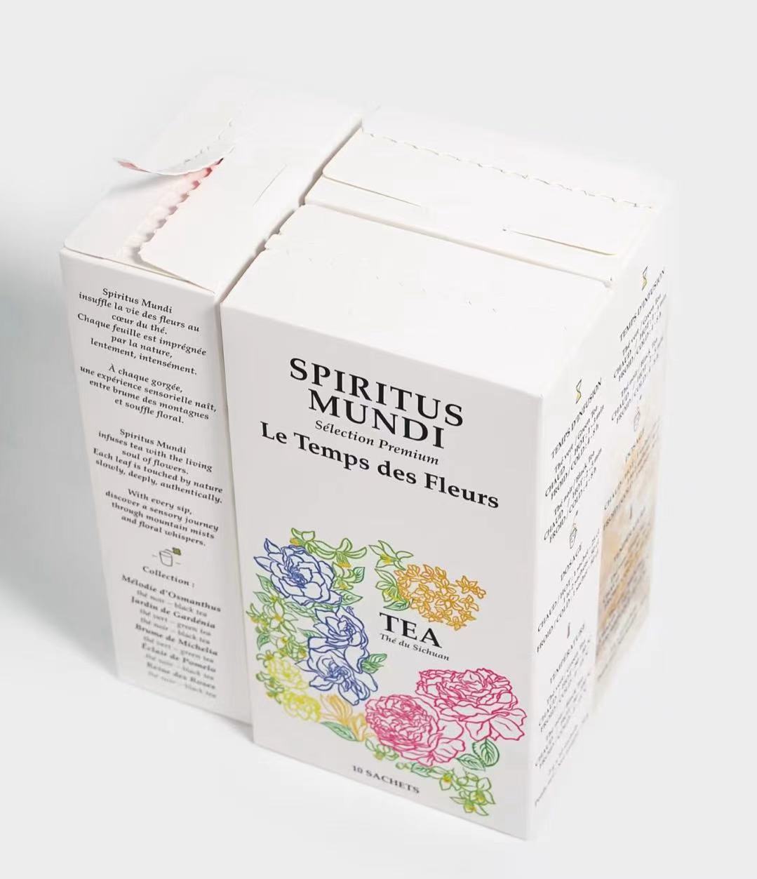 Les dix thés du Coffret Découverte du Sichuan présentés ensemble