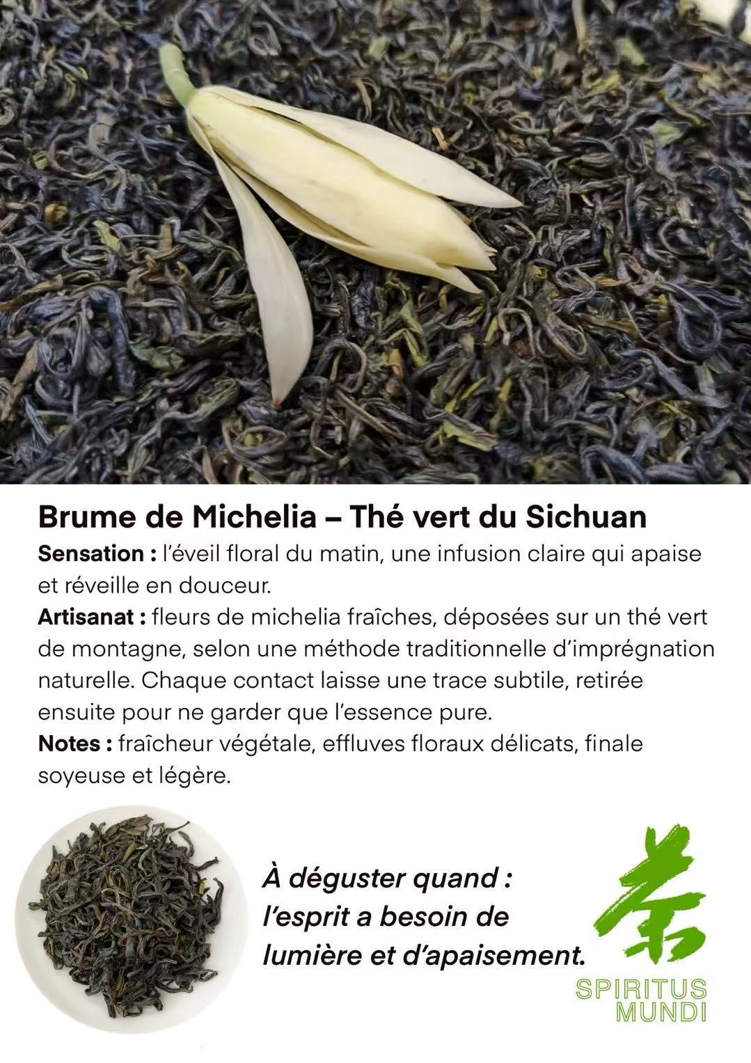Sachet de thé Brume de Michélia infusé en tasse
